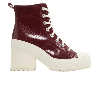 Pre-owned Converse Chuck 70 De Luxe Heel High 'embossed Crocodile - Cabernet' In Red