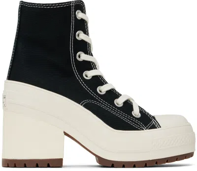 Converse Chuck 70 De Luxe Heel High Top Sneakers In Black/ Egret/ Egret