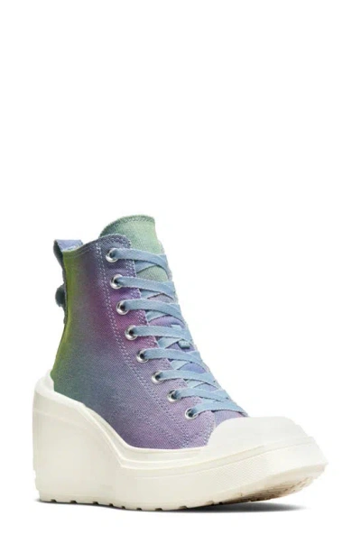 Converse Chuck 70 De Luxe High Top Wedge Sneaker In Blue Egret Multi