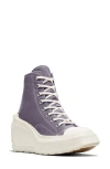 Converse Chuck 70 De Luxe High Top Wedge Sneaker In Lavendar Ash/egret/blk