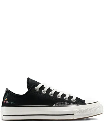 Converse Chuck 70 Floral Embroidered Sneakers In Black