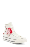 Converse Chuck 70 Hi High Top Sneaker In Egret/red/lt Jellyfish