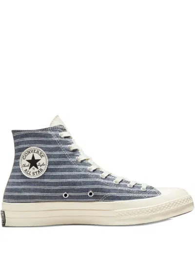 Converse Chuck 70 Hi "multi-color Retro Stripes" Sneakers In Blue