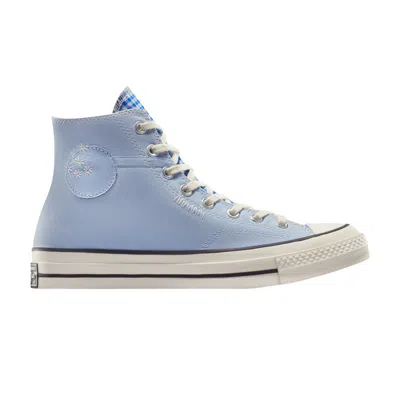 Pre-owned Converse Chuck 70 High 'upcycled - Chambray & Gingham' | Blue | Men's Size 3