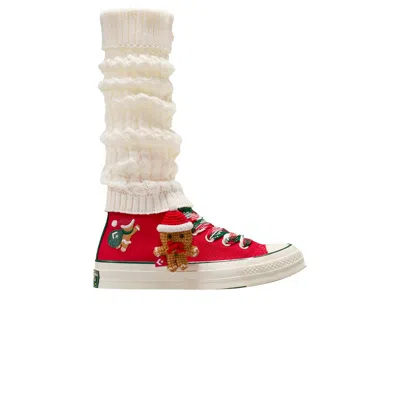 Pre-owned Converse Chuck 70 High 'x-mas Gingerbread & Knit Sock - Red' | Men's Size 10.5