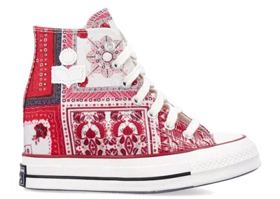 Pre-owned Converse Chuck 70 Internal Wedge Hi Isabel Marant (women's) Sneakers In Vanilla Ice/red/black