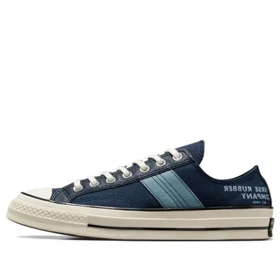 Converse Chuck 70 Leather Overlay Low ' Rubber Company' In Blue