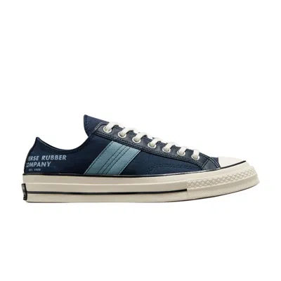 Pre-owned Converse Chuck 70 Leather Overlay Low ' Rubber Company' In Blue