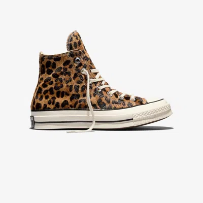 Converse Chuck 70 Leopard Pony Hair Lace Up In Brown