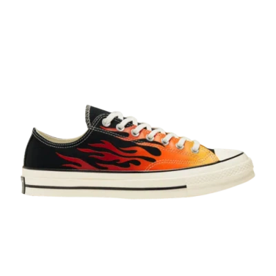Pre-owned Converse Chuck 70 Low 'archival Flame Print' 167813c In Black/enamel Red/egret