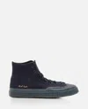 Converse Logo Patch High Upper Board Shoes In Black