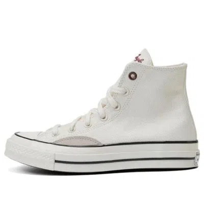 Converse Logo Embroidered High Upper Board Shoes In White