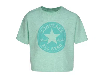 Converse Chuck Patch Crossover T-shirt (little Kids) Girl's Clothing Ocean Mint Heather : 6 Little Kid, Polye In Green