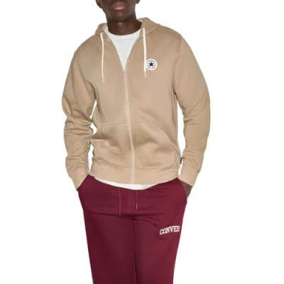 Converse Chuck Patch Full Zip Sweatshirt In Brown
