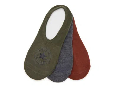 Converse Chuck Patch No Show Socks 3 Pack In Multi
