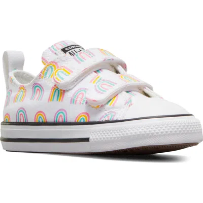 Converse Kids'  Chuck Taylor® All Star® 2v Rainbow Print Sneaker In White/grape Fizz/amarillo