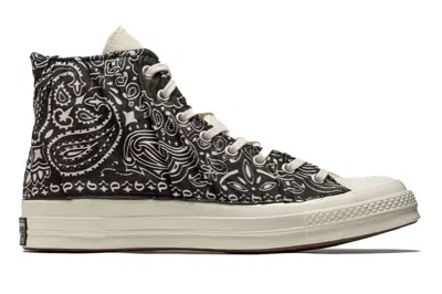 Pre-owned Converse Chuck Taylor All Star 70 Hi Bandana Graphic Ltd Black In Black Patchwork/egret