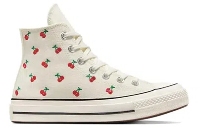 Pre-owned Converse Chuck Taylor All Star 70 Hi Cherries Egret (women's) In Egret/red/green