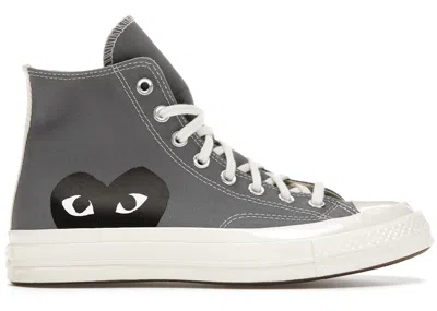 Pre-owned Converse Chuck Taylor All Star 70 Hi Comme Des Garcons Play Grey Sneakers In Steel Gray/egret/black