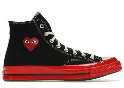 Pre-owned Converse Chuck Taylor All Star 70 Hi Comme Des Garcons Play Midsole Sneakers In Black/red/egret