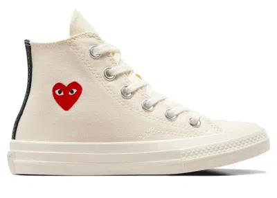 Pre-owned Converse Chuck Taylor All Star 70 Hi Comme Des Garcons Play Single Heart Sneakers In Milk/red/black