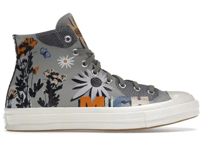 Pre-owned Converse Chuck Taylor All Star 70 Hi Floral Much Love Slate Sneakers In Slate Sageegret