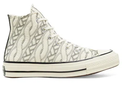 Pre-owned Converse Chuck Taylor All Star 70 Hi Runway Cable Knit (women's) Sneakers In Egret/black