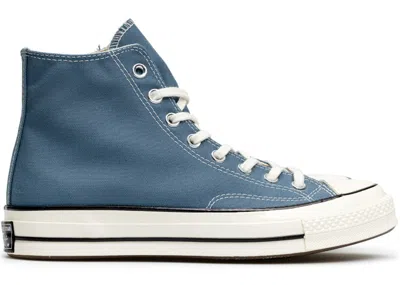 Pre-owned Converse Chuck Taylor All Star 70 Hi Vintage Canvas Blue Sneakers In Deep Waters/egret/black