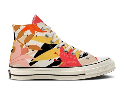 Pre-owned Converse Chuck Taylor All Star 70 Hi Vintage Floral (women's) Sneakers In Orange/pink/egret