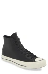 Converse Men's Chuck 70 Leather High Top Casual Sneakers From Finish Line In Black/gingersnap/egret