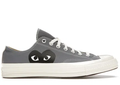 Pre-owned Converse Chuck Taylor All Star 70 Ox Comme Des Garcons Play Grey Sneakers In Steel Gray/egret/black