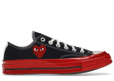 Pre-owned Converse Chuck Taylor All Star 70 Ox Comme Des Garcons Play Midsole Sneakers In Black/red/egret