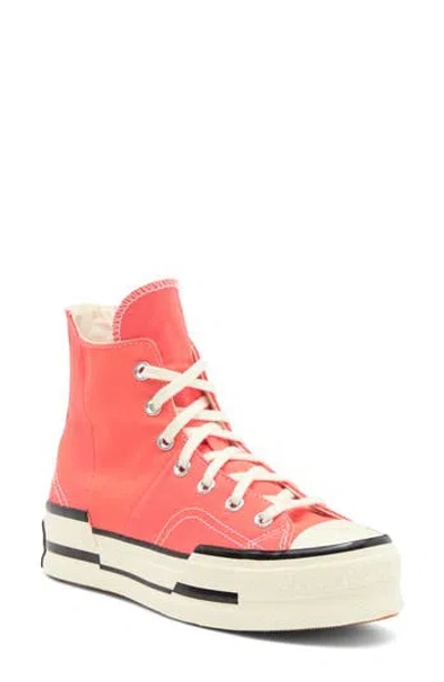 Converse Chuck Taylor® All Star® 70 Plus High Top Platform Sneaker In Watermelon Slushy/white