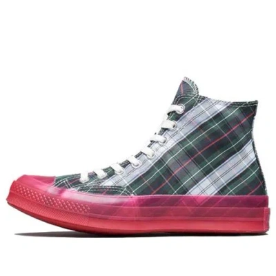 Converse Chuck Taylor All-star 70s Hi Plaid Translucent Midsole Red In Green