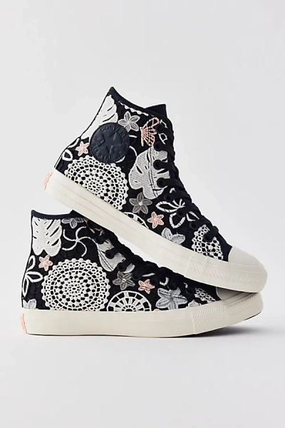 Converse Chuck Taylor All Star Butterfly Crochet High Top Sneaker In Black, Women's At Urban Outfitters In Multi