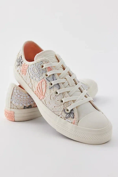 Converse Chuck Taylor All Star Butterfly Crochet Low Top Sneaker In Egret/soft Peach, Women's At Urban Outfit