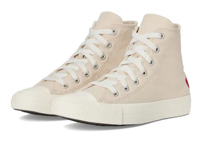 Converse Chuck Taylor All Star Checkered Accents (big Kid) Kid's Shoes Light Dune/egret/red : 4.5 Big Kid M, 