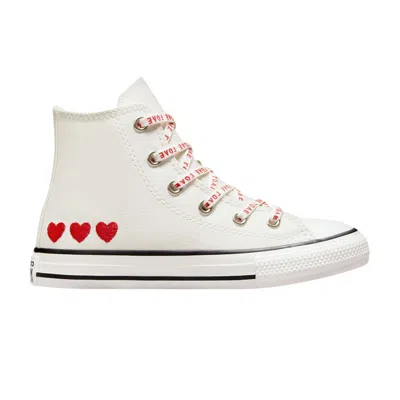 Pre-owned Converse Chuck Taylor All Star Crafted High Ps 'embroidered Hearts' | White | Kid's Size 12