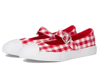 Converse Chuck Taylor All Star Dainty Mary Jane Checkered Easy On (little Kid) Kid's Shoes Red/vintage White/