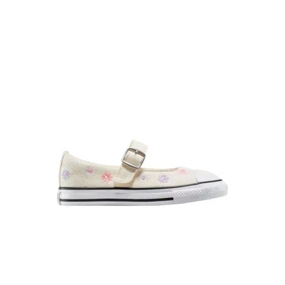 Pre-owned Converse Chuck Taylor All Star Dainty Mary Jane Easyon Td 'embroidered Floral' | Cream | Infant Size In White