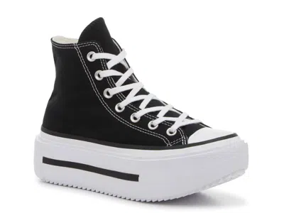 Converse Chuck Taylor All Star Double Stack Hightop Platform Sneaker In Black