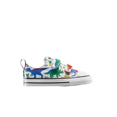 Pre-owned Converse Chuck Taylor All Star Easyon Low Td 'dino Party - Totally Blue Enamel Red' | White | Infant