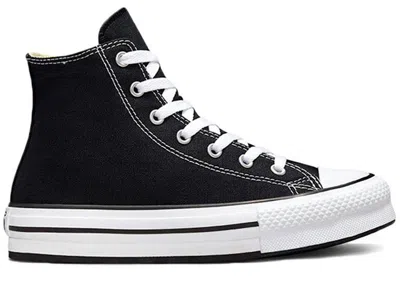 Pre-owned Converse Chuck Taylor All Star Eva Lift Canvas Platform Sneakers In Black/white In Multi
