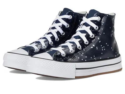 Converse Chuck Taylor All Star Eva Lift Glitter Platform (big Kid) Kid's Shoes Navy/white/egret : 6 Big Kid M