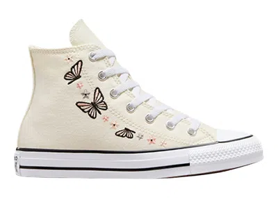 Pre-owned Converse Chuck Taylor All Star Eva Lift Hi Butterflies Sneakers In Egret/black/white