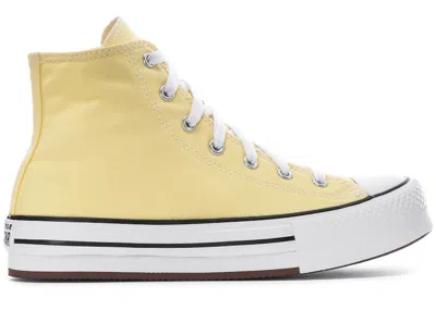 Pre-owned Converse Chuck Taylor All Star Eva Lift Hi Sneakers In Soft Sunshine/white/black