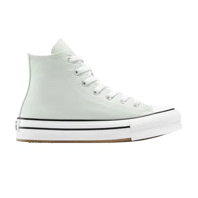 Pre-owned Converse Chuck Taylor All Star Eva Lift High Gs 'rainwashed Grey' | Green | Kid's Size 5