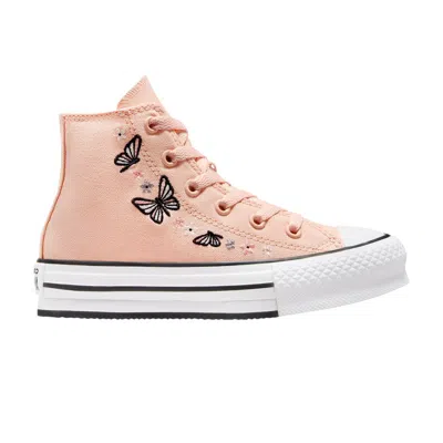 Pre-owned Converse Chuck Taylor All Star Eva Lift High Ps 'butterflies' | Pink | Kid's Size 11