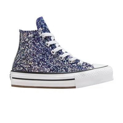 Pre-owned Converse Chuck Taylor All Star Eva Lift High Ps 'glitter - Night Indigo' | Blue | Kid's Size 10.5