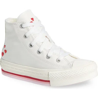 Converse Kids'  Chuck Taylor® All Star® Eva Lift High Top Platform Sneaker In White/red/jellyfish Jitter